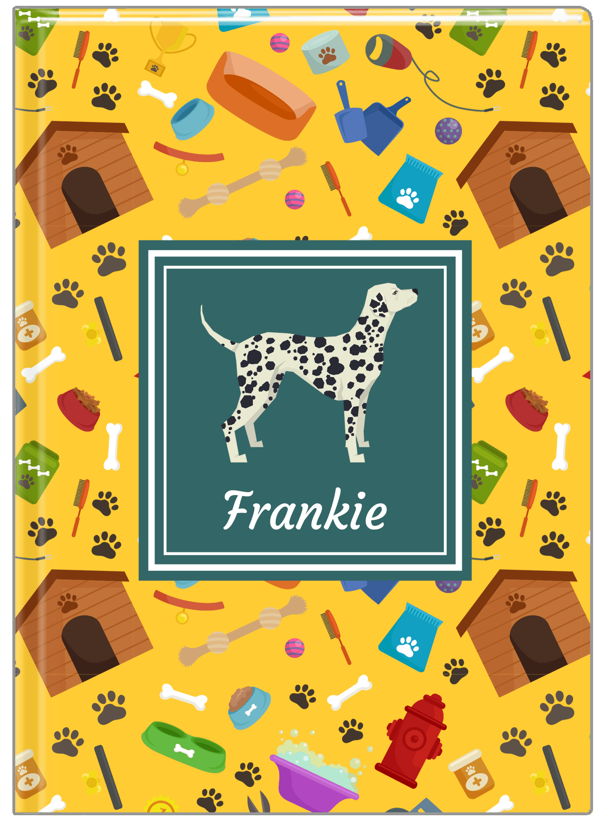 Personalized Dogs Journal VI - Yellow Background - Dalmatian - Front View