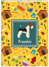 Thumbnail for Personalized Dogs Journal VI - Yellow Background - Fox Terrier - Front View