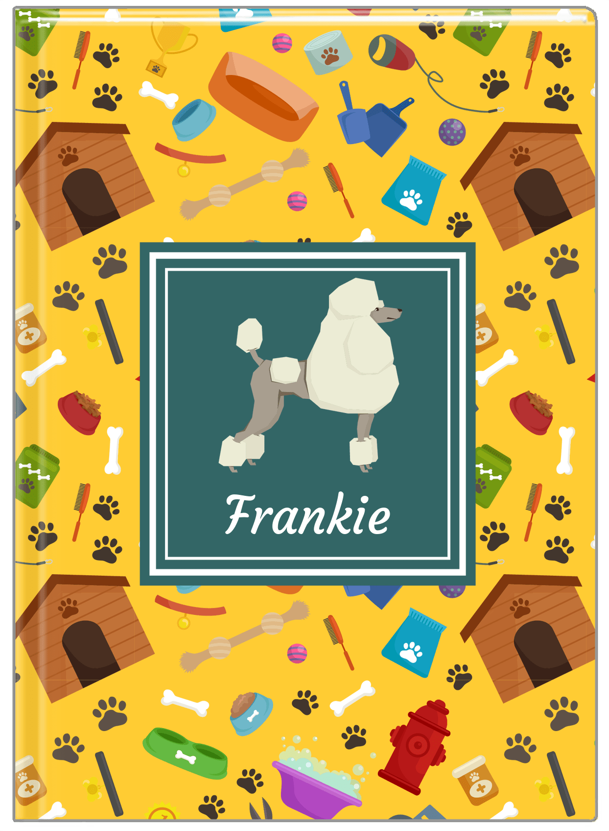 Personalized Dogs Journal VI - Yellow Background - Poodle - Front View