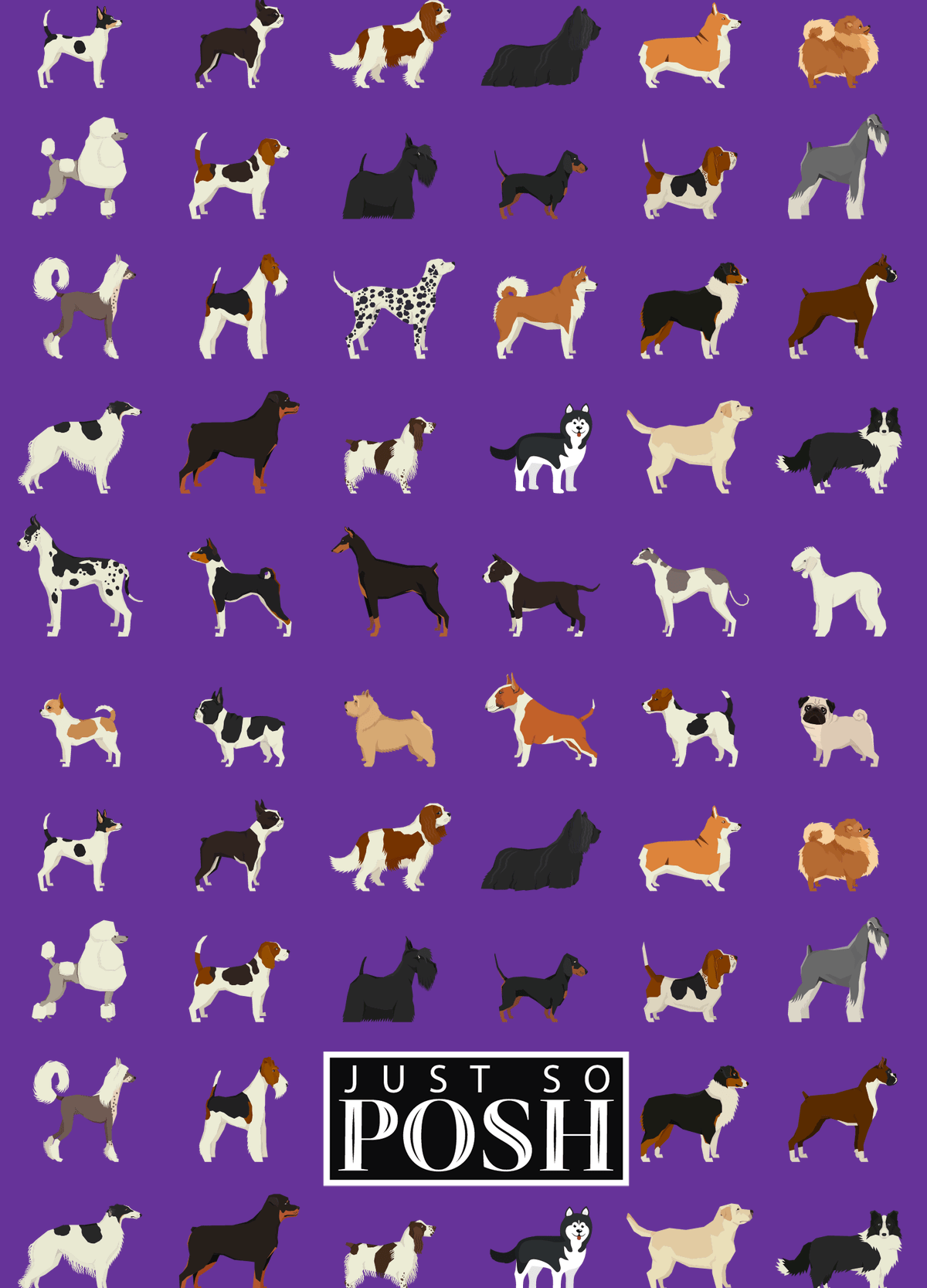 Personalized Dogs Journal XVII - Purple Background - Decorative Rectangle Nameplate - Back View