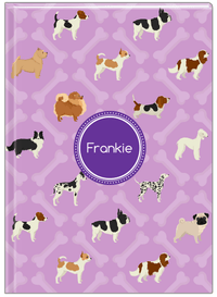 Thumbnail for Personalized Dogs Journal XXI - Purple Background - Circle Nameplate - Front View