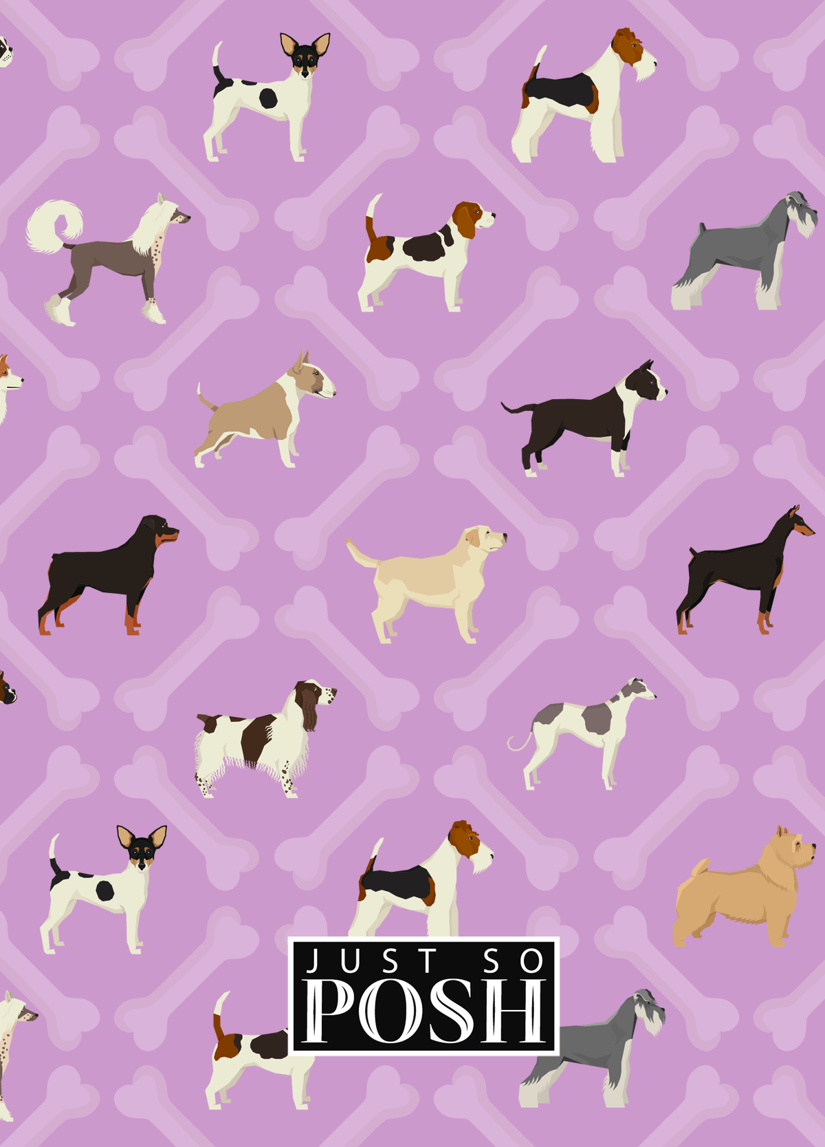 Personalized Dogs Journal XXI - Purple Background - Rectangle Nameplate - Back View