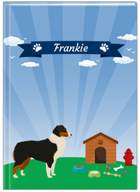 Thumbnail for Personalized Dogs Journal XXII - Blue Background - Australian Shepherd - Front View