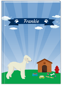 Thumbnail for Personalized Dogs Journal XXII - Blue Background - Bedlington Terrier - Front View