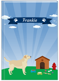 Thumbnail for Personalized Dogs Journal XXII - Blue Background - Labrador Retriever - Front View