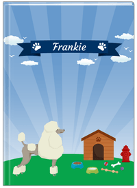 Thumbnail for Personalized Dogs Journal XXII - Blue Background - Poodle - Front View
