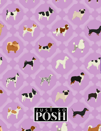 Thumbnail for Personalized Dogs Notebook XXI - Purple Background - Ribbon Nameplate - Back View