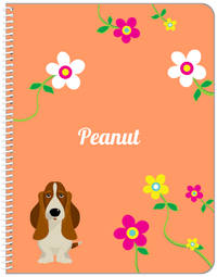 Thumbnail for Personalized Dogs Notebook XXV - Orange Background - Basset Hound - Front View