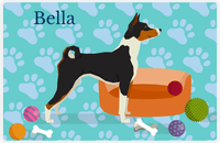 Thumbnail for Personalized Dogs Placemat I - Basenji - Teal Background -  View