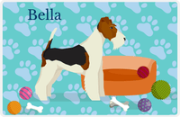 Thumbnail for Personalized Dogs Placemat I - Fox Terrier - Teal Background -  View