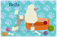 Thumbnail for Personalized Dogs Placemat I - Poodle - Teal Background -  View