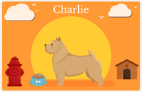 Thumbnail for Personalized Dogs Placemat II - Norwich Terrier - Orange Background -  View