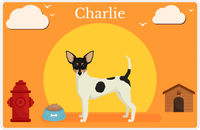 Thumbnail for Personalized Dogs Placemat II - Toy Fox Terrier - Orange Background -  View