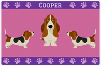 Thumbnail for Personalized Dogs Placemat III - Basset Hound - Purple Background -  View