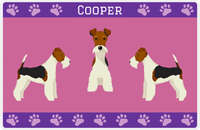 Thumbnail for Personalized Dogs Placemat III - Fox Terrier - Purple Background -  View