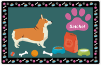 Thumbnail for Personalized Dogs Placemat IV - Corgi - Dark Teal Background -  View