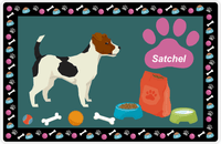 Thumbnail for Personalized Dogs Placemat IV - Jack Russell Terrier - Dark Teal Background -  View