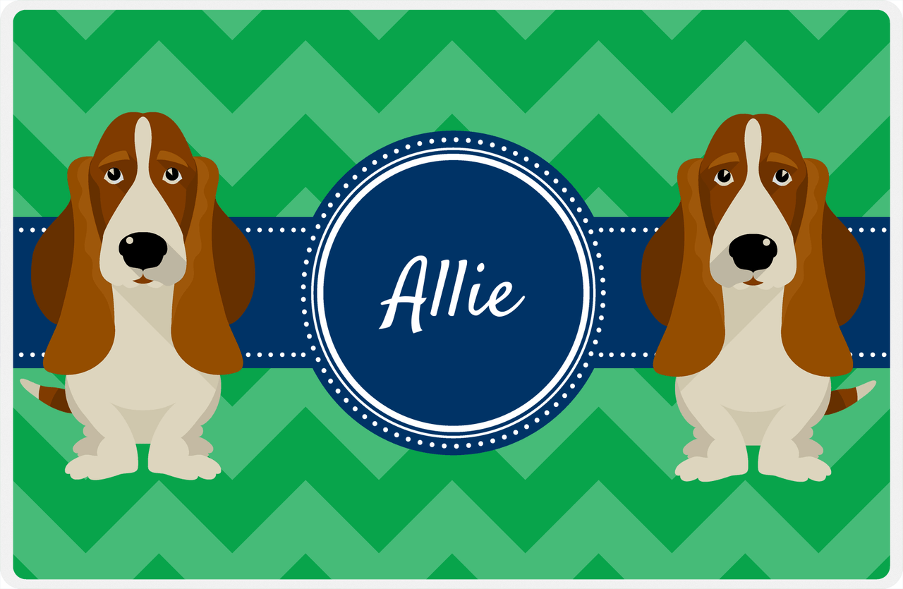 Personalized Dogs Placemat VIII - Good Buddies - Basset Hound -  View
