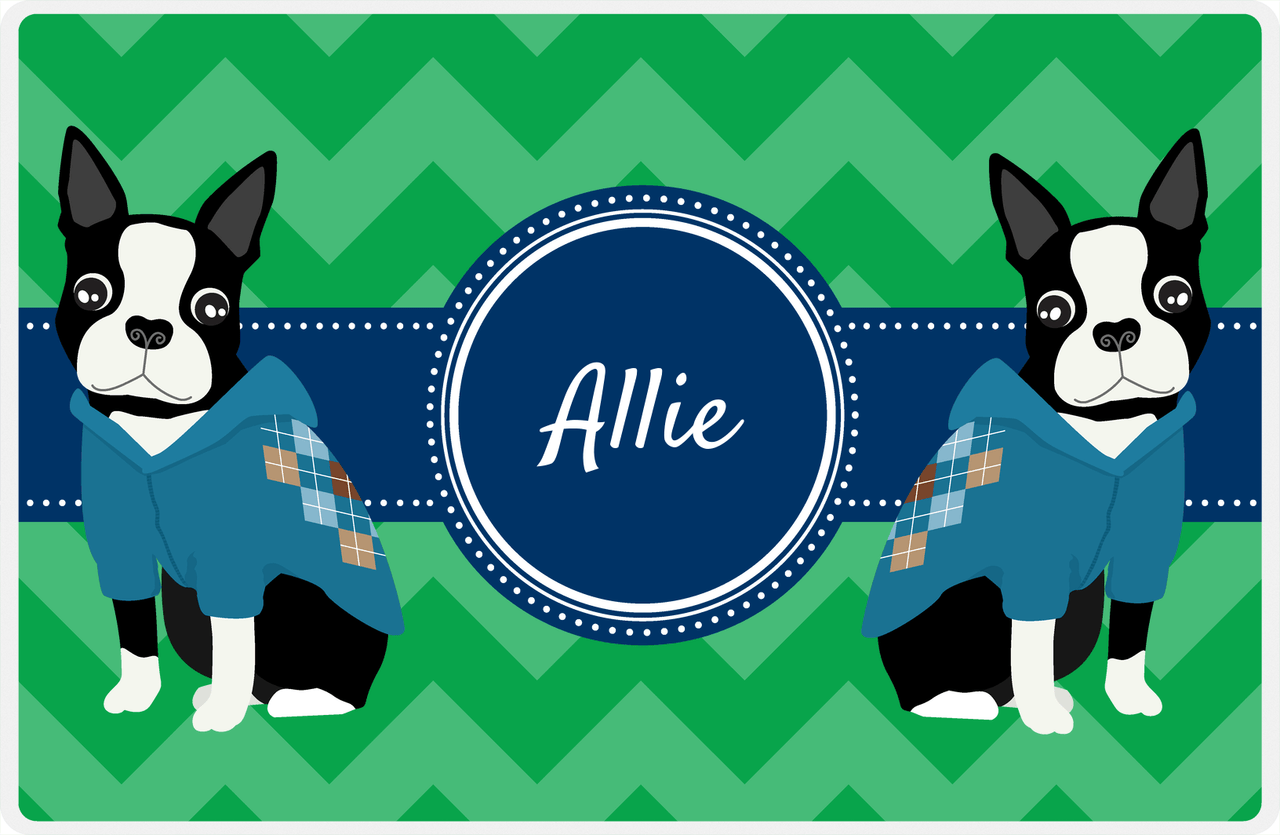 Personalized Dogs Placemat VIII - Good Buddies - Boston Terrier -  View