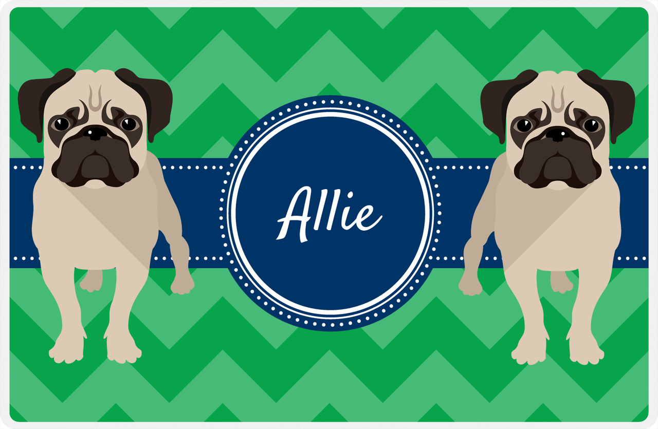 Personalized Dogs Placemat VIII - Good Buddies - Pug -  View