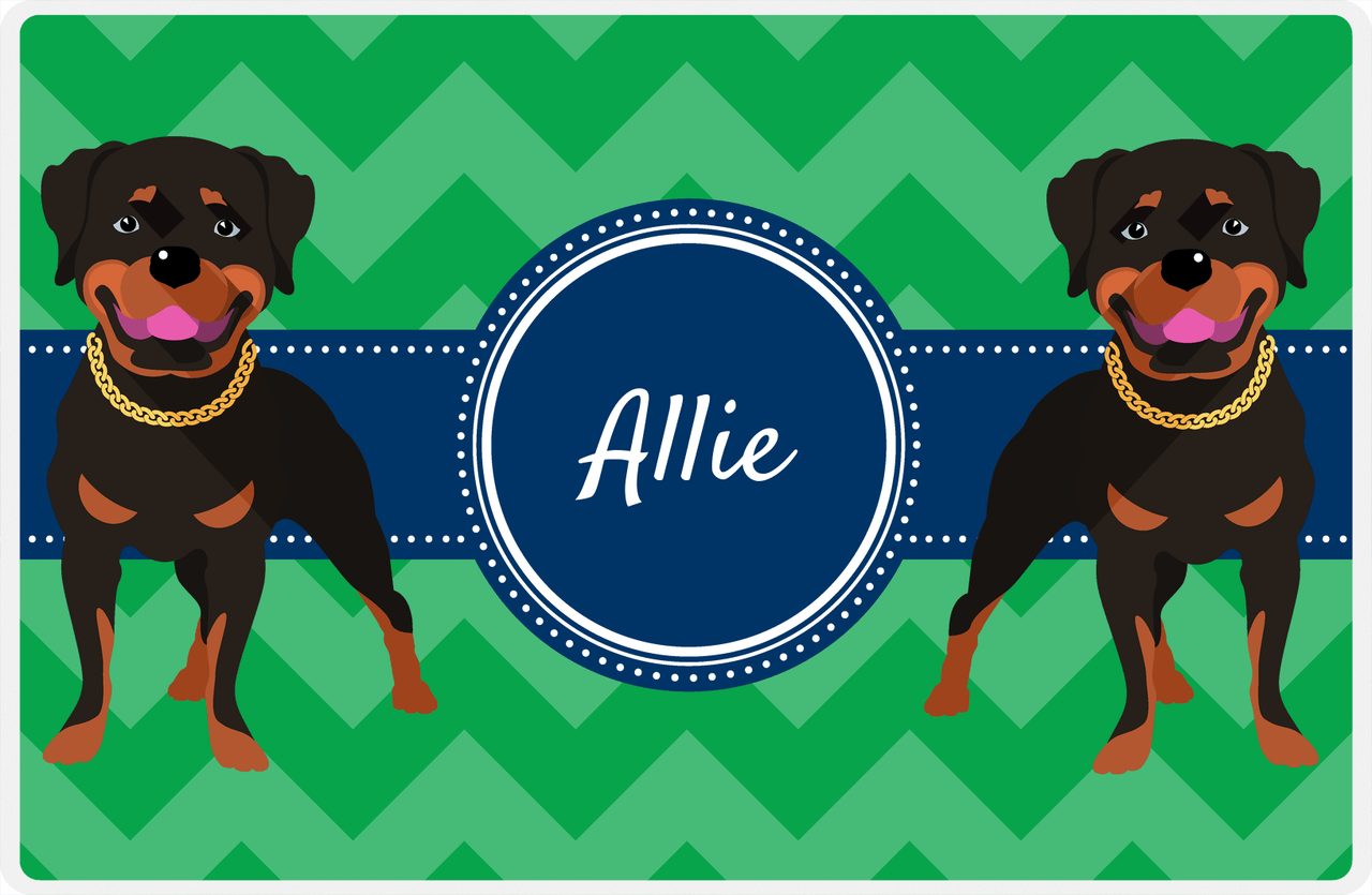 Personalized Dogs Placemat VIII - Good Buddies - Rottweiler -  View