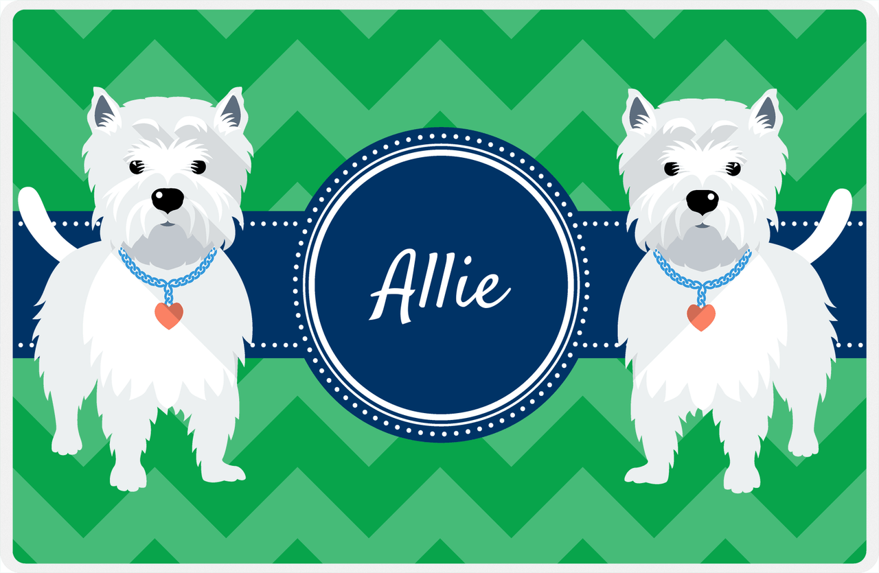 Personalized Dogs Placemat VIII - Good Buddies - Westie -  View
