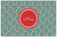 Thumbnail for Personalized Dogs Placemat IX - Teal Background - Akita Inu -  View