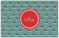 Thumbnail for Personalized Dogs Placemat IX - Teal Background - Basset Hound -  View