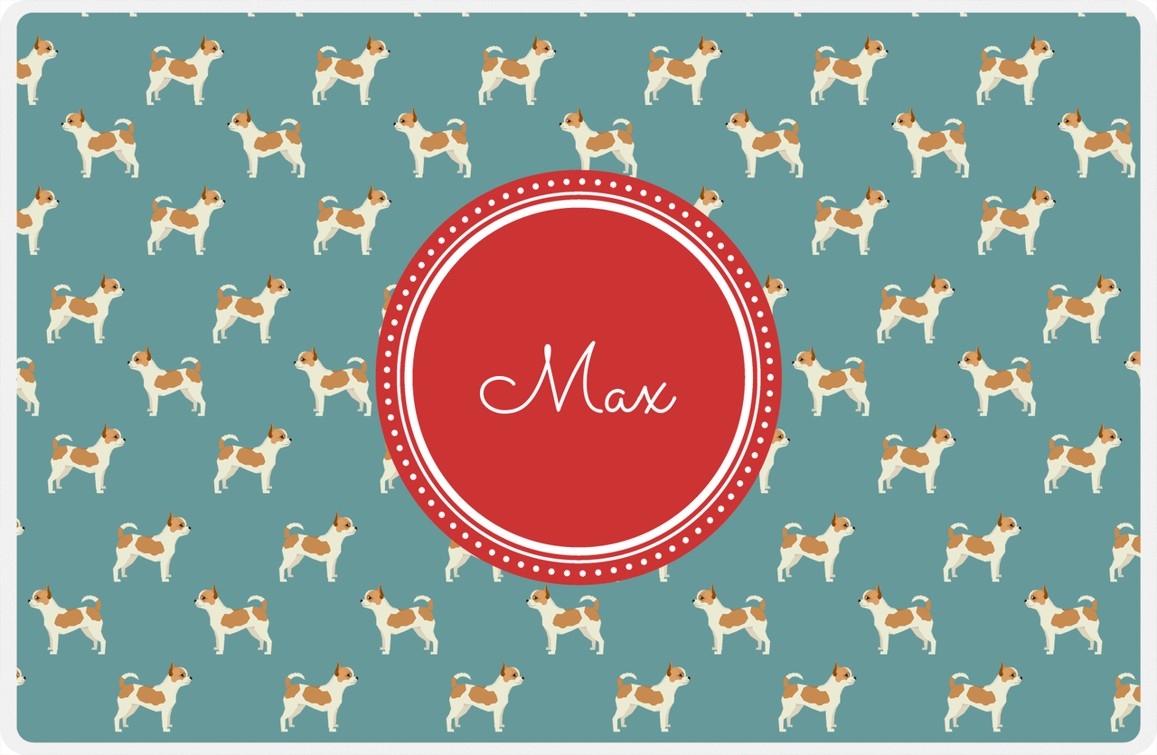 Personalized Dogs Placemat IX - Teal Background - Chihuahua -  View