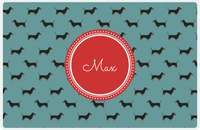 Thumbnail for Personalized Dogs Placemat IX - Teal Background - Dachsund -  View