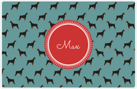 Thumbnail for Personalized Dogs Placemat IX - Teal Background - Doberman -  View