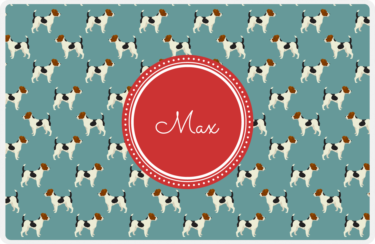 Personalized Dogs Placemat IX - Teal Background - Jack Russell -  View