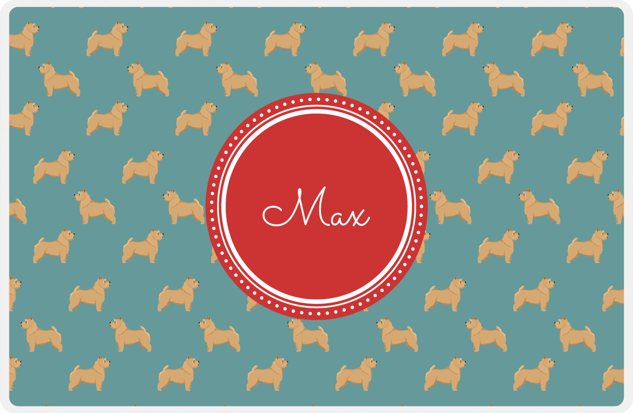 Personalized Dogs Placemat IX - Teal Background - Norwich Terrier -  View