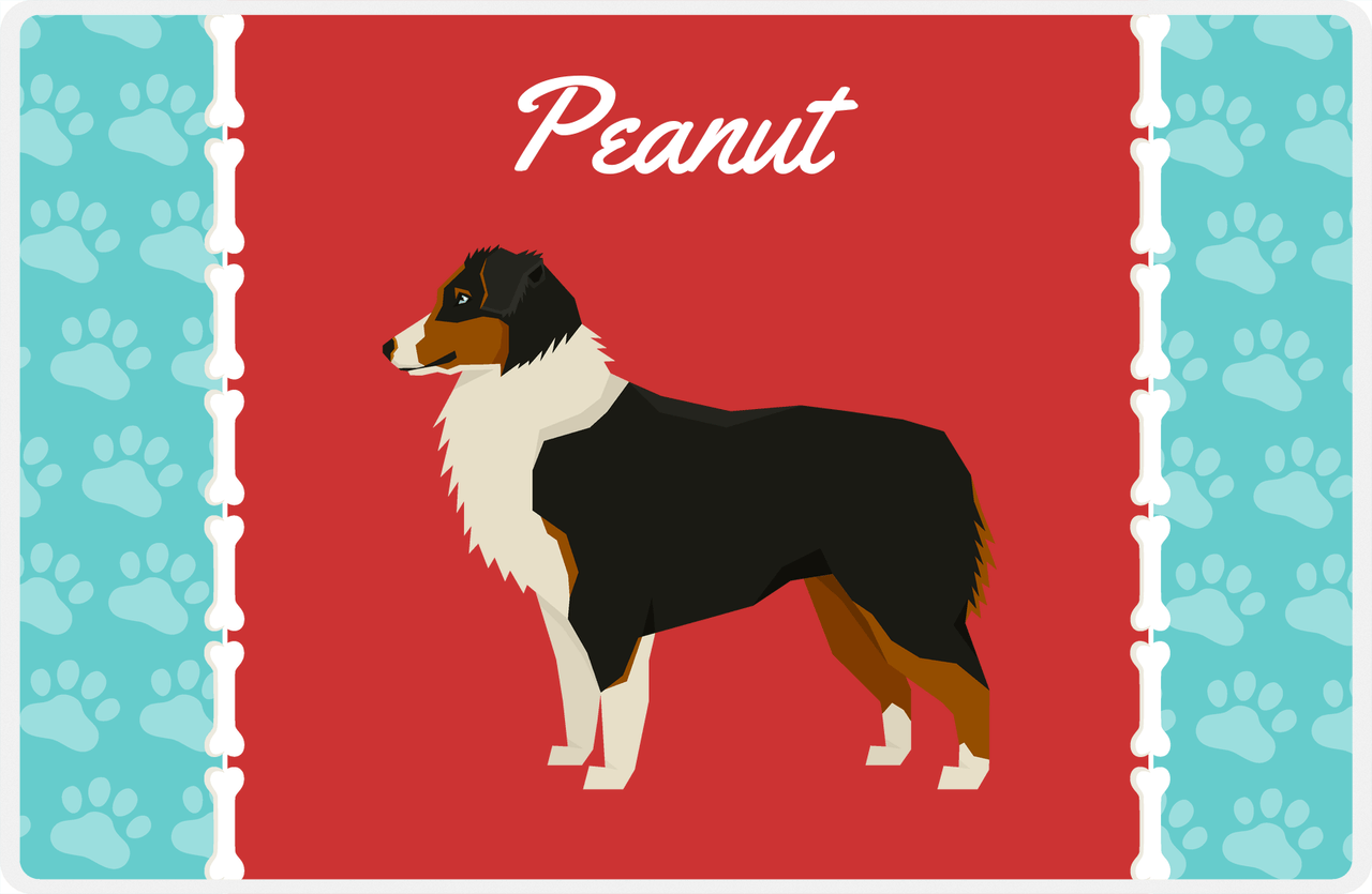 Personalized Dogs Placemat XI - Paw Borders - Australian Shepherd -  View