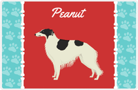 Thumbnail for Personalized Dogs Placemat XI - Paw Borders - Borzoi -  View