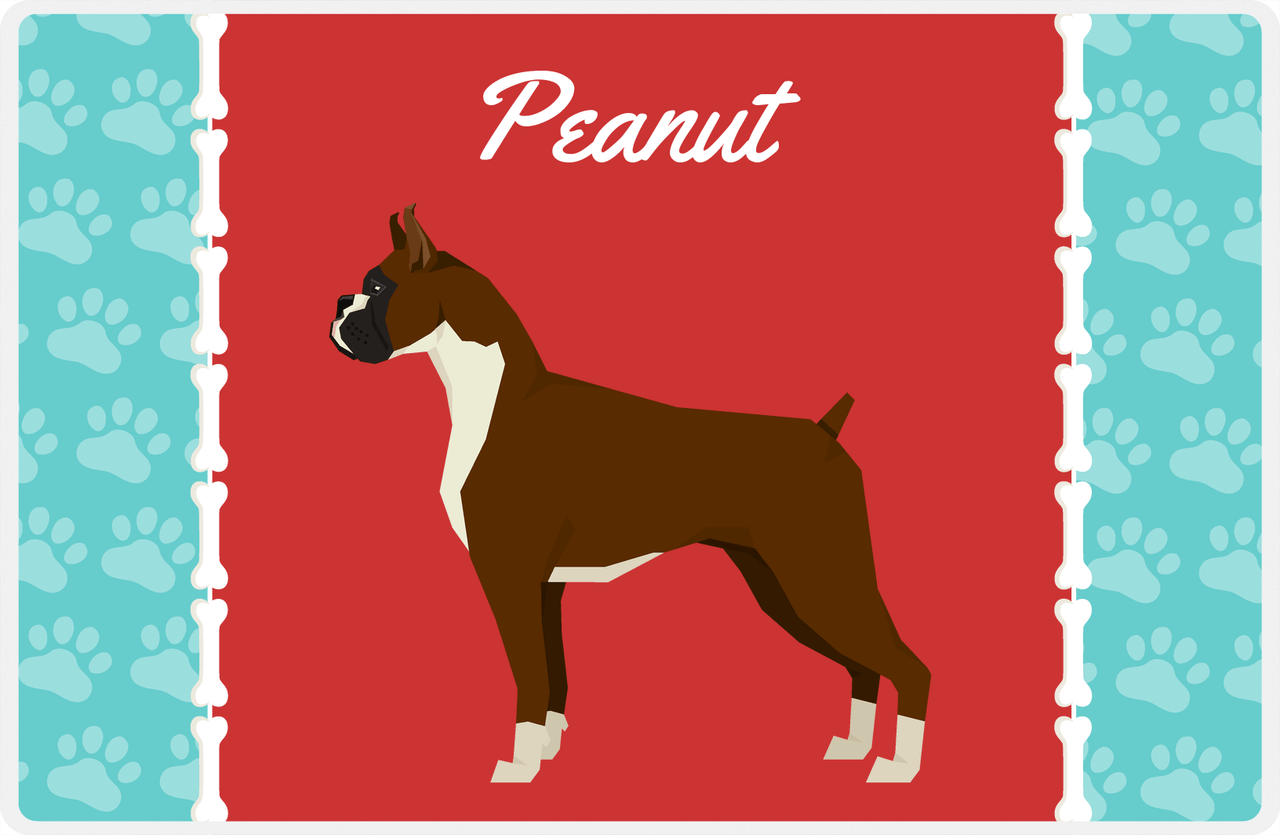Personalized Dogs Placemat XI - Paw Borders - Boxer -  View