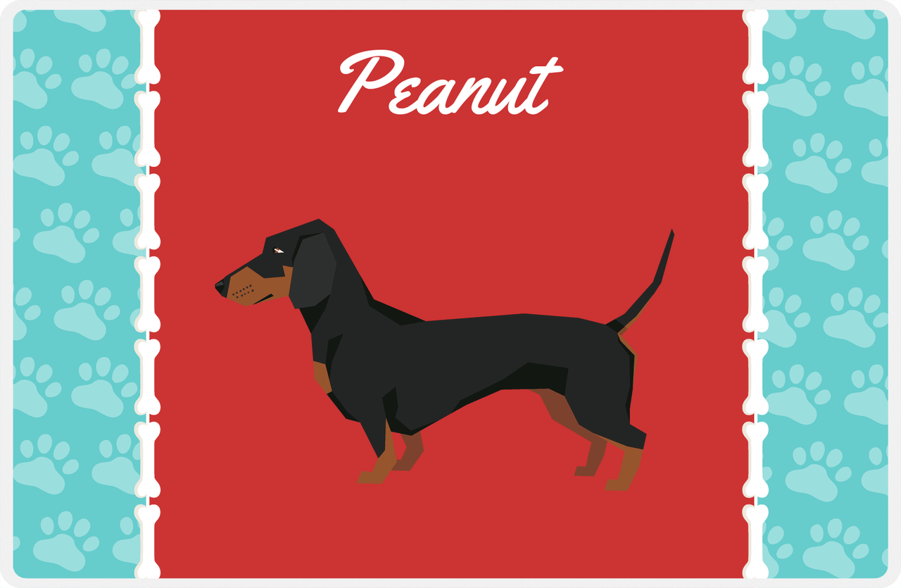 Personalized Dogs Placemat XI - Paw Borders - Dachshund -  View