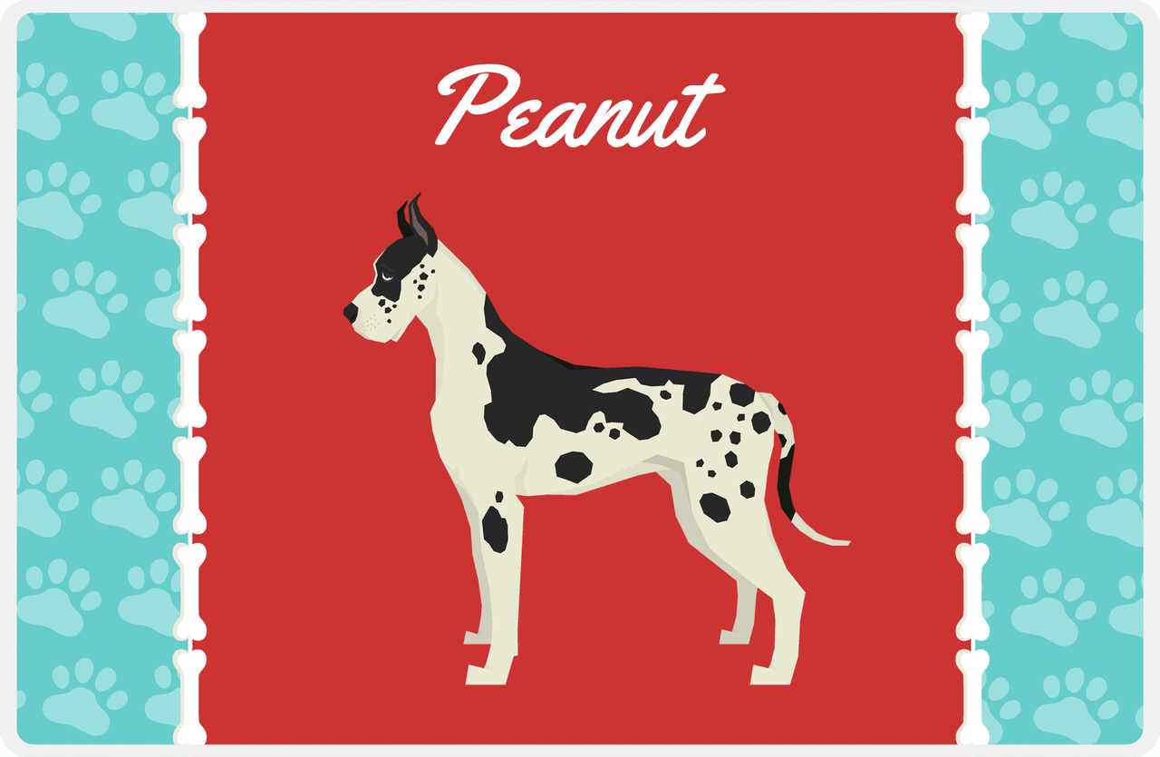 Personalized Dogs Placemat XI - Paw Borders - Great Dane -  View