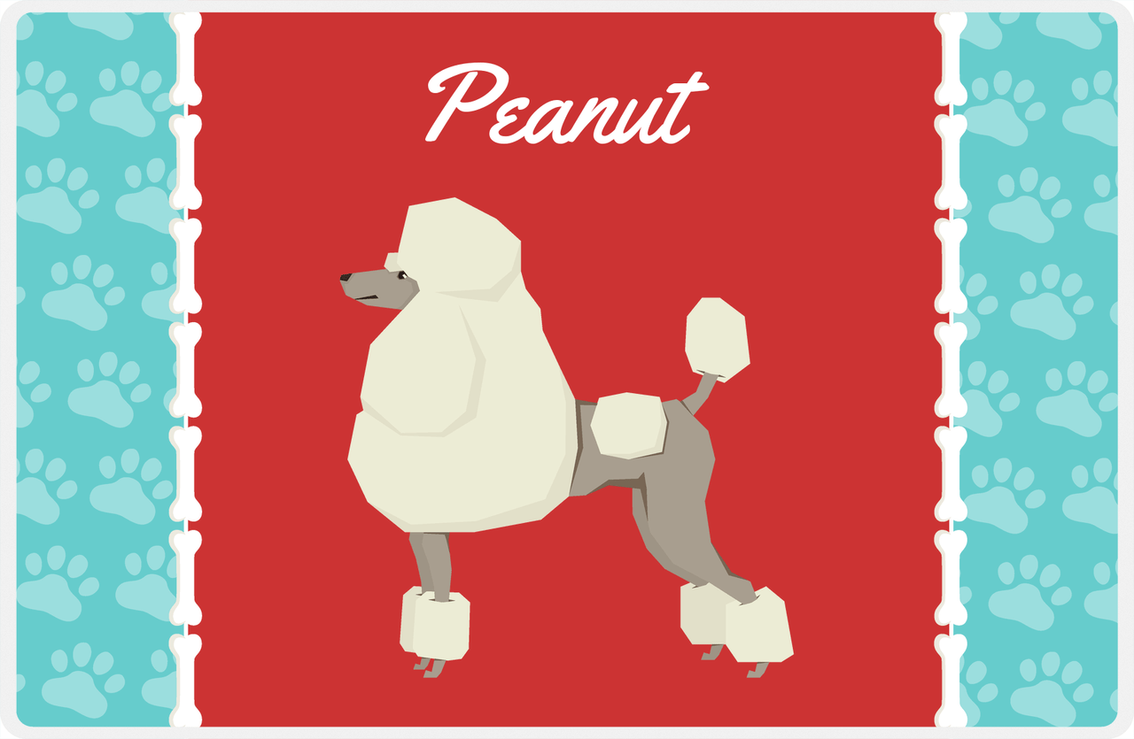 Personalized Dogs Placemat XI - Paw Borders - Poodle -  View