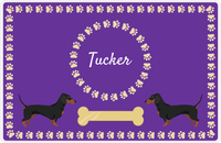 Thumbnail for Personalized Dogs Placemat XIV - Gold Tag - Dachshund -  View