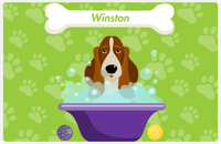 Thumbnail for Personalized Dogs Placemat XV - Dog Wash - Basset Hound -  View