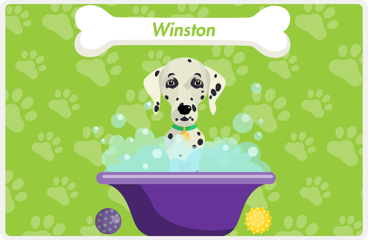 Personalized Dogs Placemat XV - Dog Wash - Dalmatian -  View