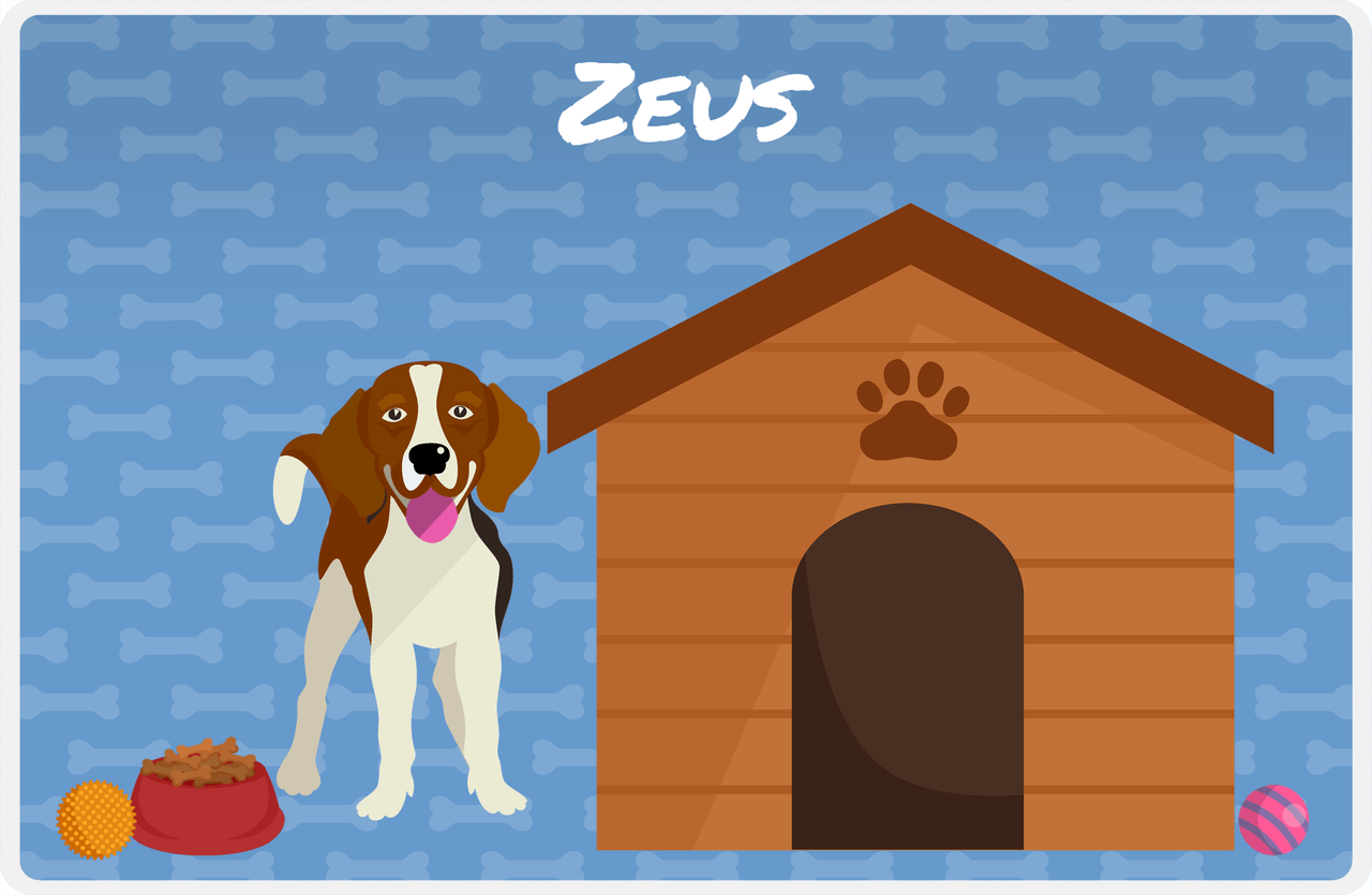 Personalized Dogs Placemat XVI - Dog House - Beagle -  View