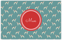 Thumbnail for Personalized Dogs Placemat IX - Teal Background - Greyhound -  View