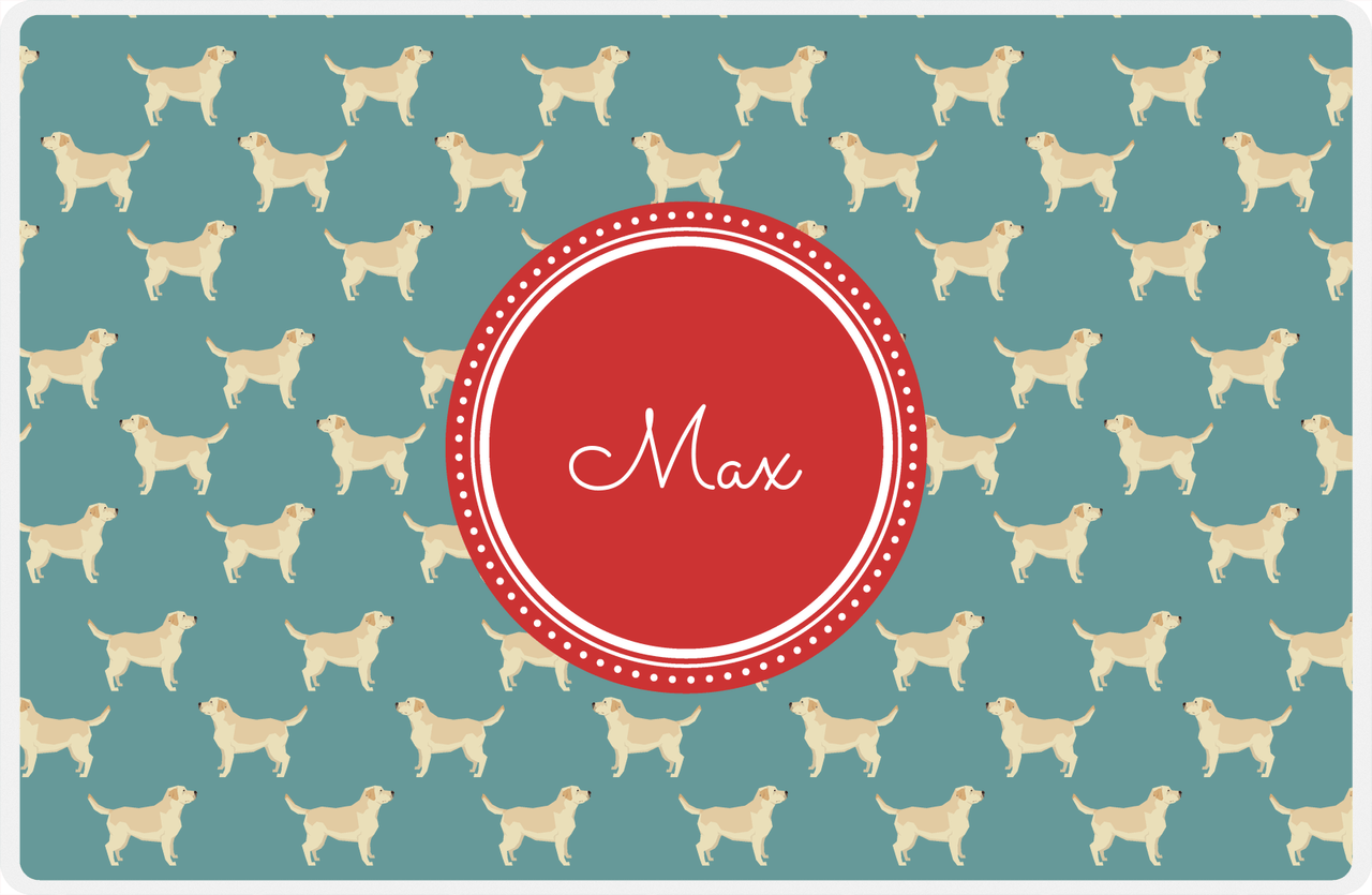 Personalized Dogs Placemat IX - Teal Background - Labrador Retriever -  View