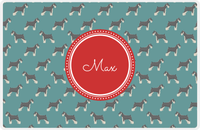 Thumbnail for Personalized Dogs Placemat IX - Teal Background - Schnauzer -  View