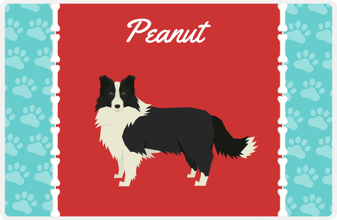 Personalized Dogs Placemat XI - Paw Borders - Border Collie -  View