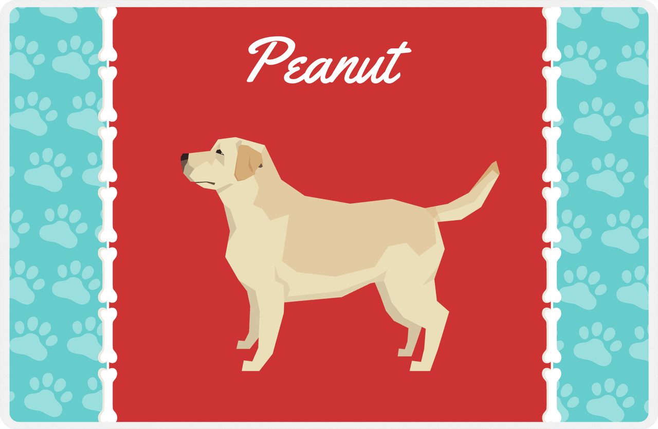 Personalized Dogs Placemat XI - Paw Borders - Labrador Retriever -  View