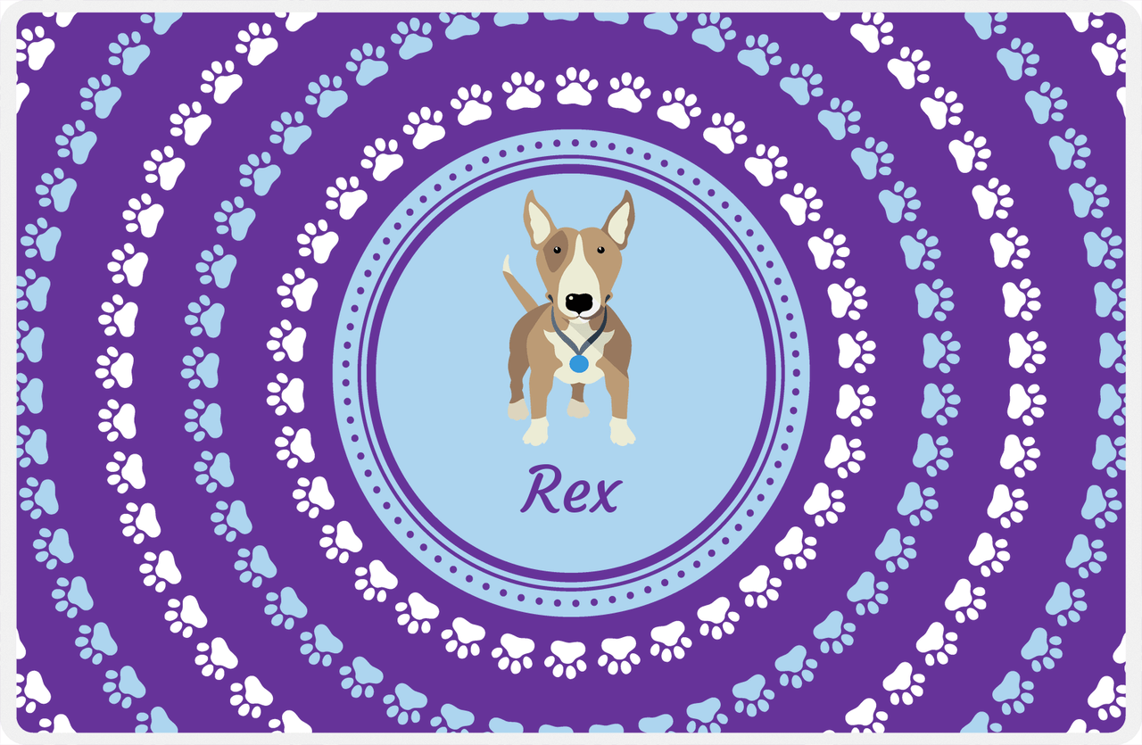 Personalized Dogs Placemat XII - Paw Circles - Bull Terrier -  View