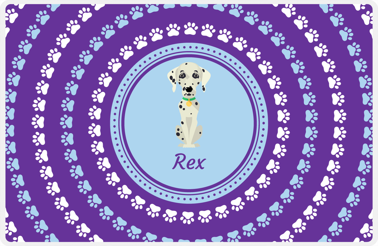 Personalized Dogs Placemat XII - Paw Circles - Dalmatian -  View